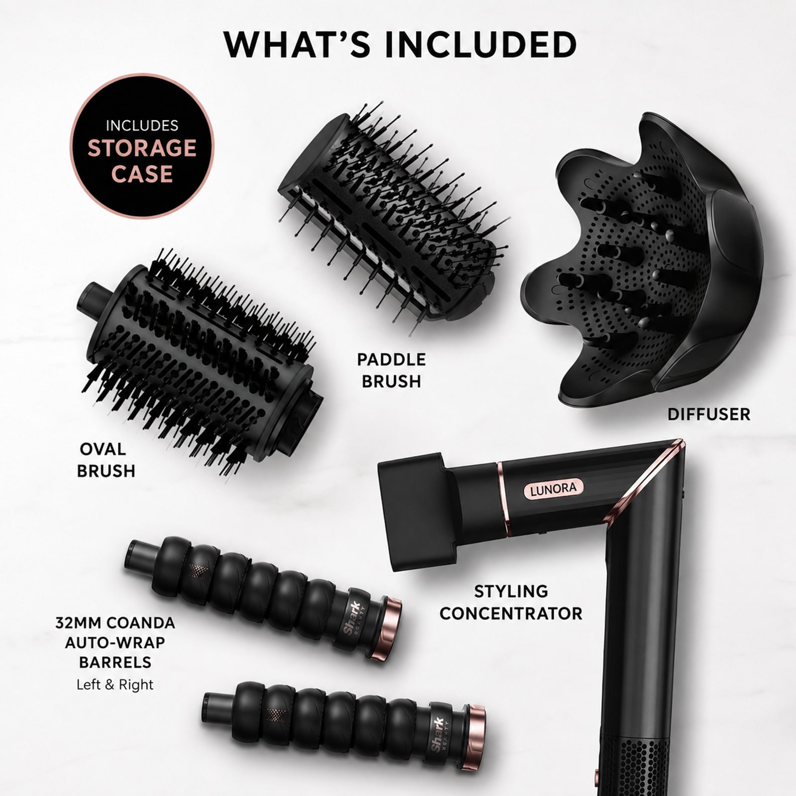 What’s included in Black / Rose Gold · 5-in-1